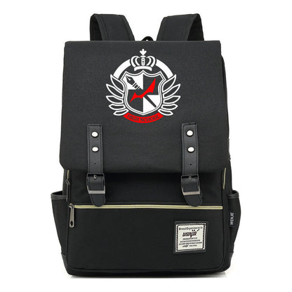 Printed Teenage Student Backpack For Men And Women With Casual Belt Buckle Classic Backpack