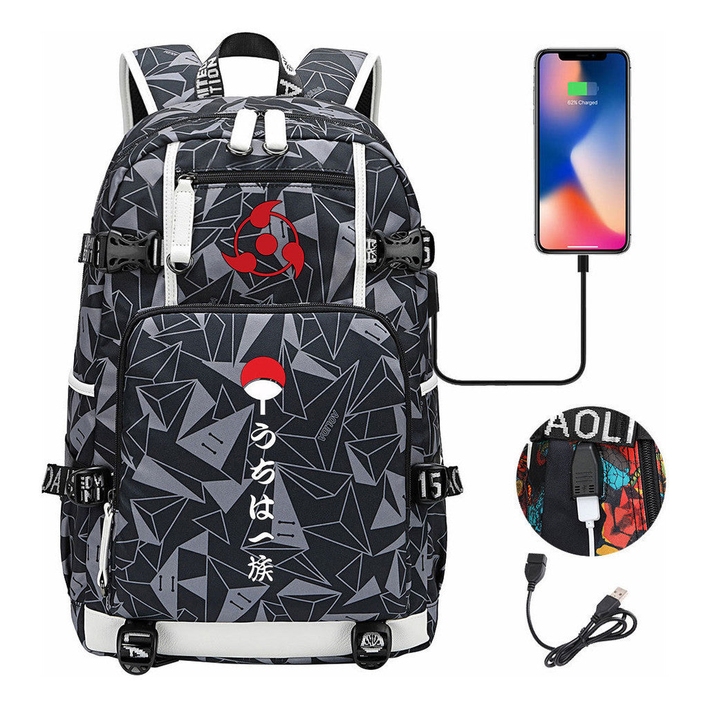 Naruto Usb Youth Student Backpack For Men And Women Leisure Travel Backpack