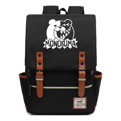 Printed Teenage Student Backpack For Men And Women With Casual Belt Buckle Classic Backpack