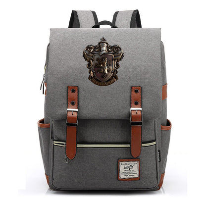 School Of Witchcraft And Wizardry Printed Youth Student Backpack For Men And Women, Casual Belt Buckle, Classic Backpack