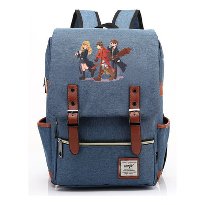 School Of Witchcraft And Wizardry Printed Youth Student School Bag Casual Belt Buckle Classic Backpack