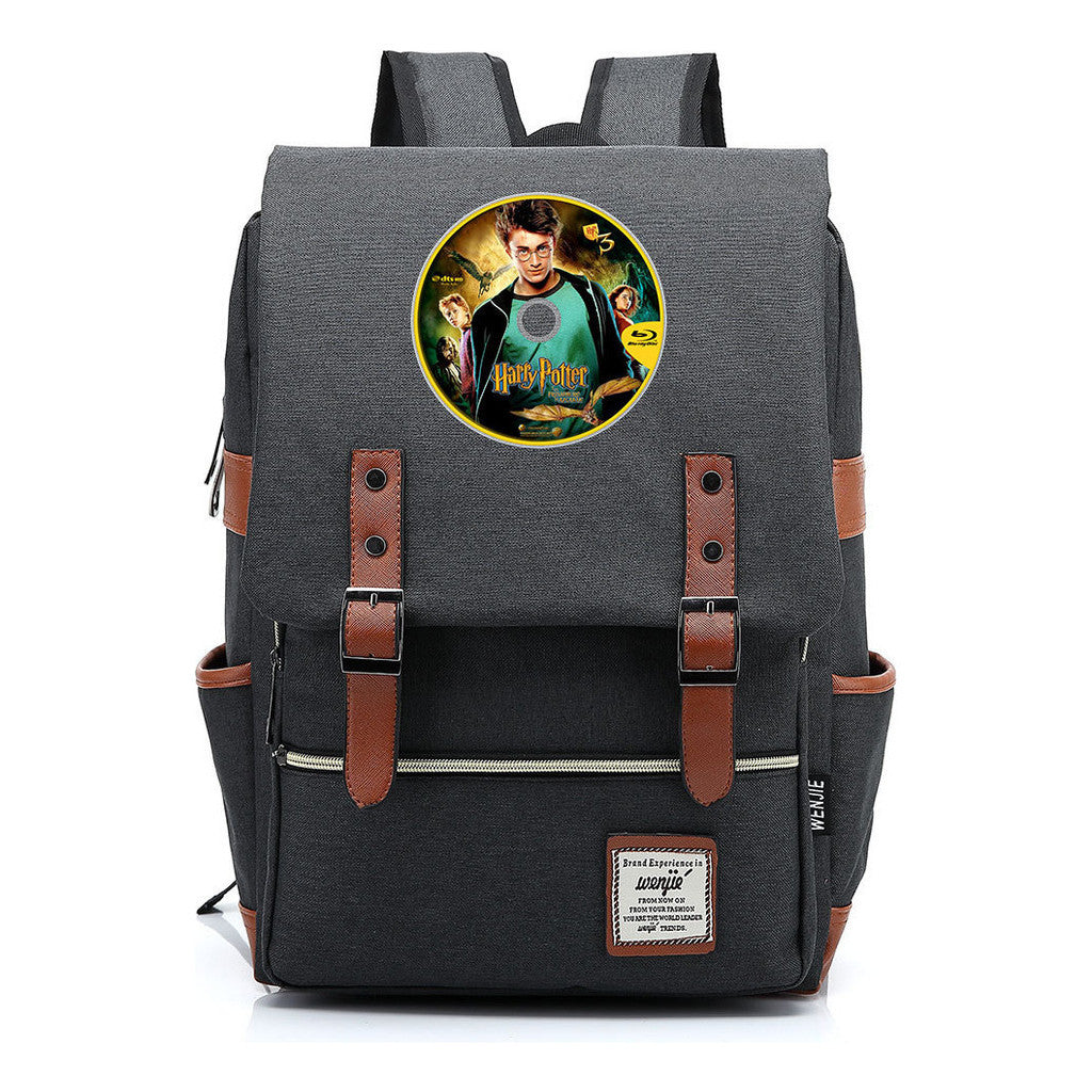 School Of Witchcraft And Wizardry Printed Youth School Bag Casual Belt Buckle Classic Backpack