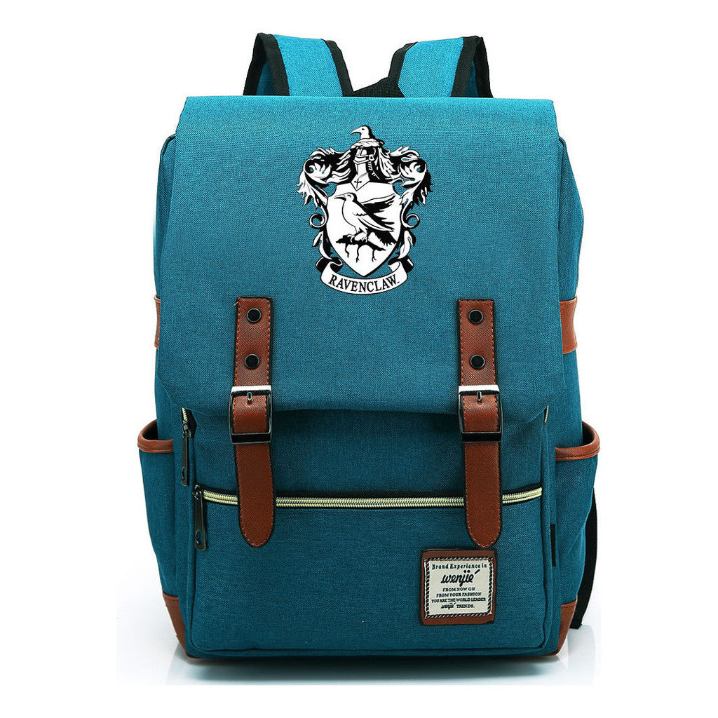 School Of Witchcraft And Wizardry Printed Youth School Bag Casual Belt Buckle Classic Backpack 38*27*12.5cm