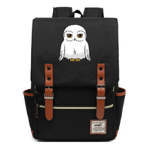 Cartoon White Owl Youth Student Backpack For Men And Women With Casual Belt Buckle Backpack