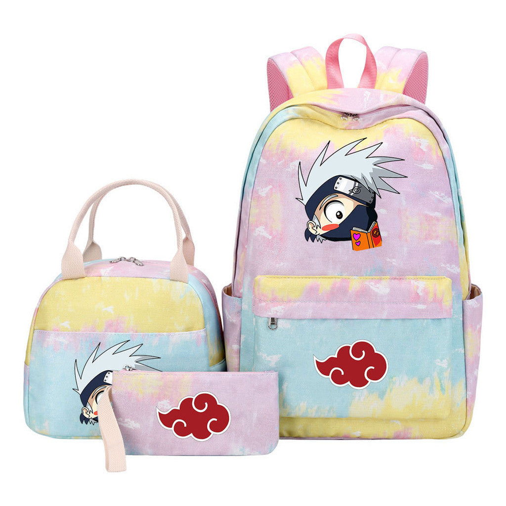 Naruto Teenage Girls School Bag Lunch Bag Three Piece Backpack Set