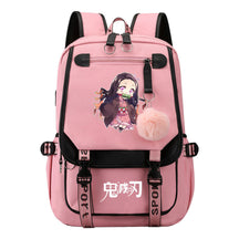 Cartoon Fashion Usb Youth Student Backpack Boy's And Girl's Leisure Ribbon Flip Backpack