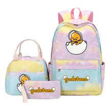 Egg Green Manga Student Girls School Bag Lunch Bag Three Piece Set Backpack Set