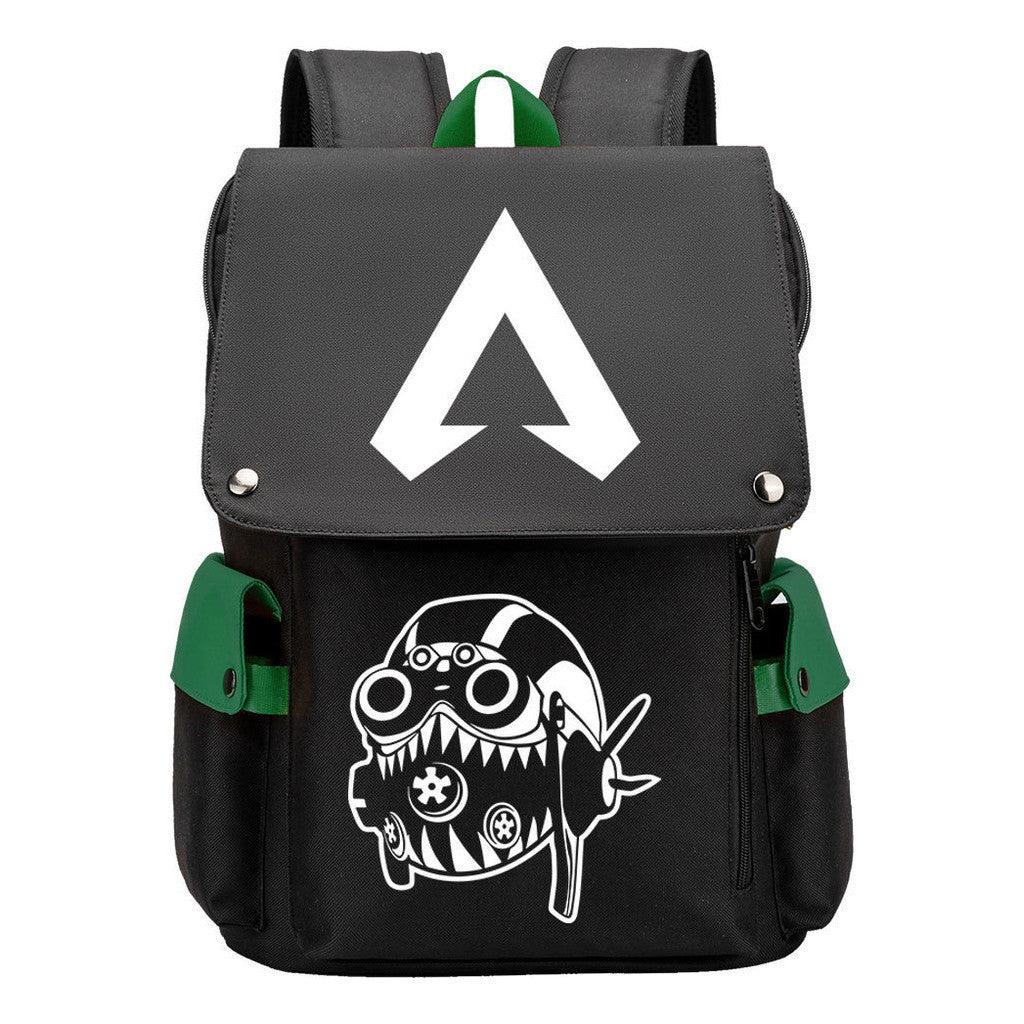 Apex Hero Print Usb Charging Cap Head Style Student School Bag Casual Backpack