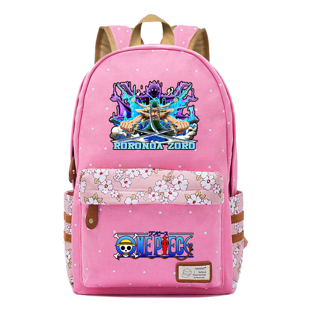 Anime Pirate Wang Lufei Printed Student School Bag Fragmented Flower Leisure Backpack