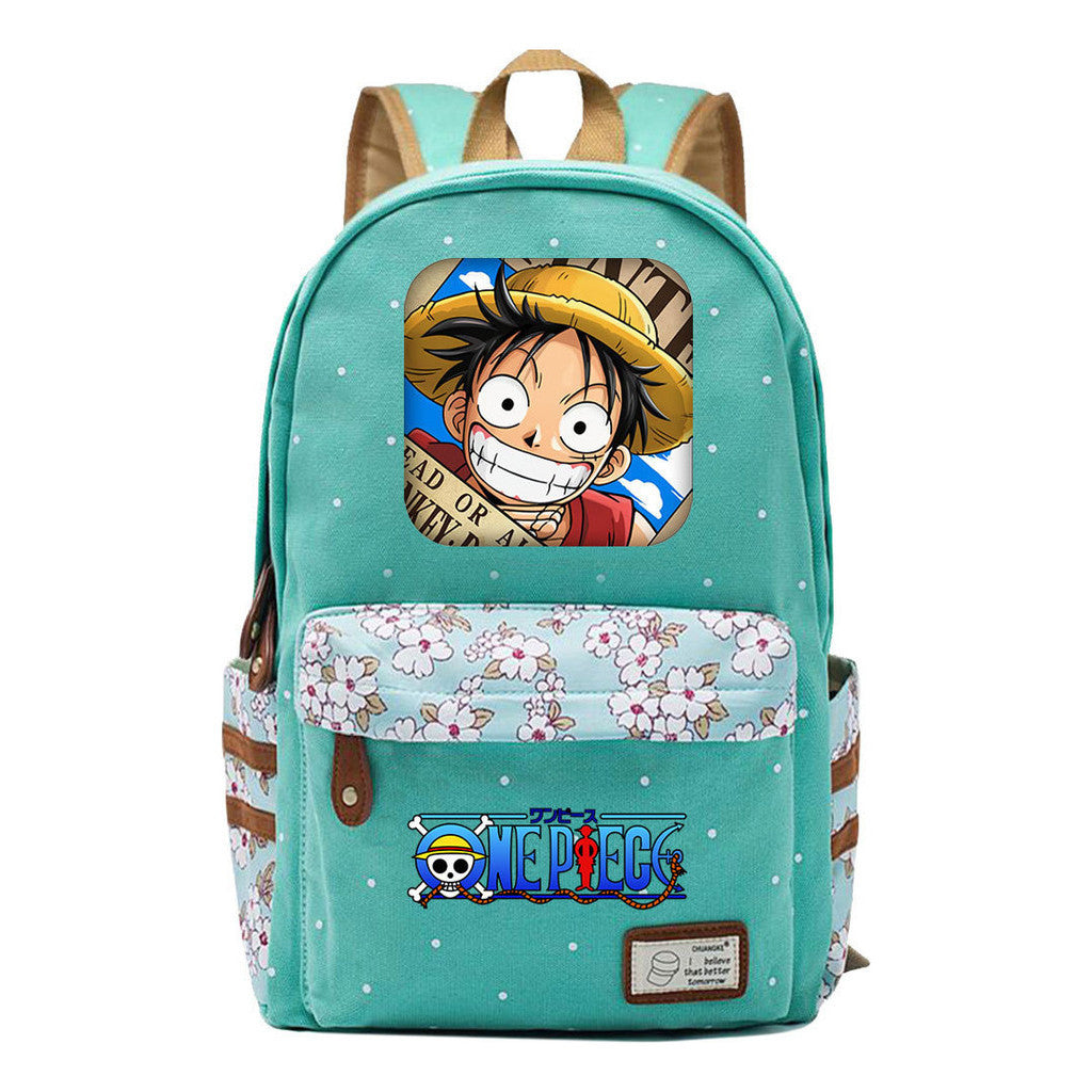 Anime Pirate Wang Lufei Printed Student School Bag Fragmented Flower Leisure Backpack