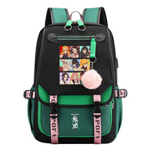 Comic Cartoon Fashion Usb Student Backpack Casual Woven Flap Backpack