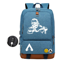 Apex Hero Print Usb Student Backpack For Leisure Travel Backpack