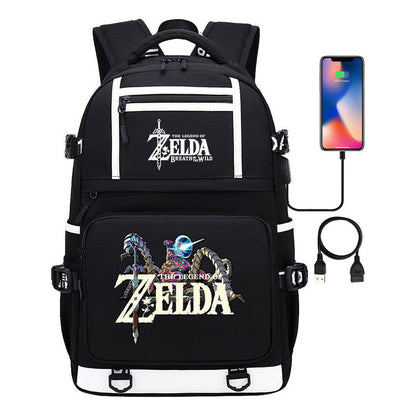 Legend Of Zelda Printed Usb Youth Student Backpack Men's And Women's Backpack Leisure Travel Bag