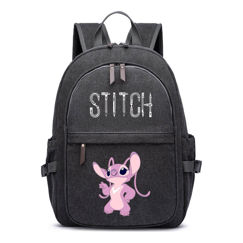 Anime Star Baby Stitch Printed Youth Student Backpack For Men And Women With Casual Woven Straps Backpack
