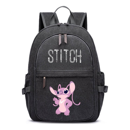 Anime Star Baby Stitch Printed Youth Student Backpack For Men And Women With Casual Woven Straps Backpack
