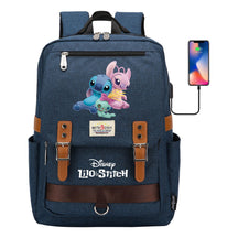 Anime Star Baby Stitch Printed Youth Student School Bag Casual Magnetic Buckle Backpack