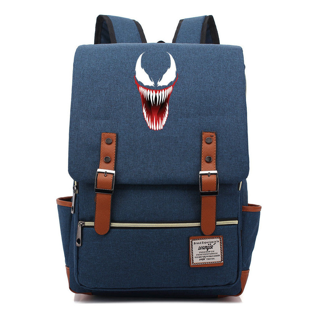 Printed Teenage Student Backpack For Men And Women With Casual Belt Buckle Classic Backpack