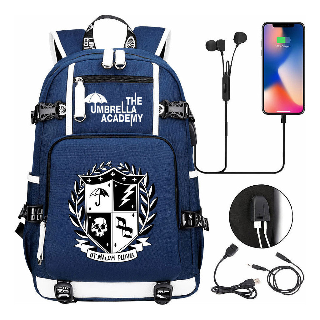 Printed Usb Large Capacity Youth Student Backpack For Men And Women's Leisure Travel Backpack