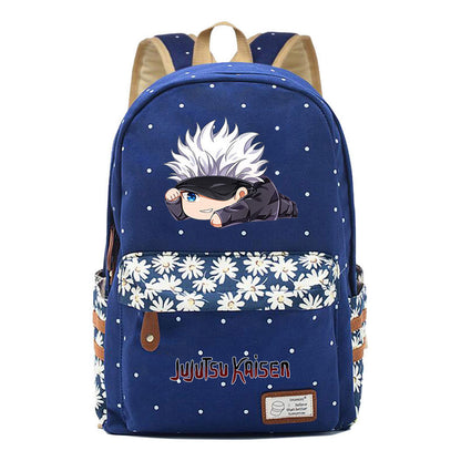 Cartoon Teenage Girl Student Backpack Casual Canvas Backpack