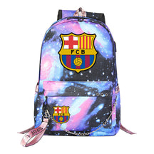 Sports Football Star Printed Usb Student Backpack For Leisure Travel Backpack