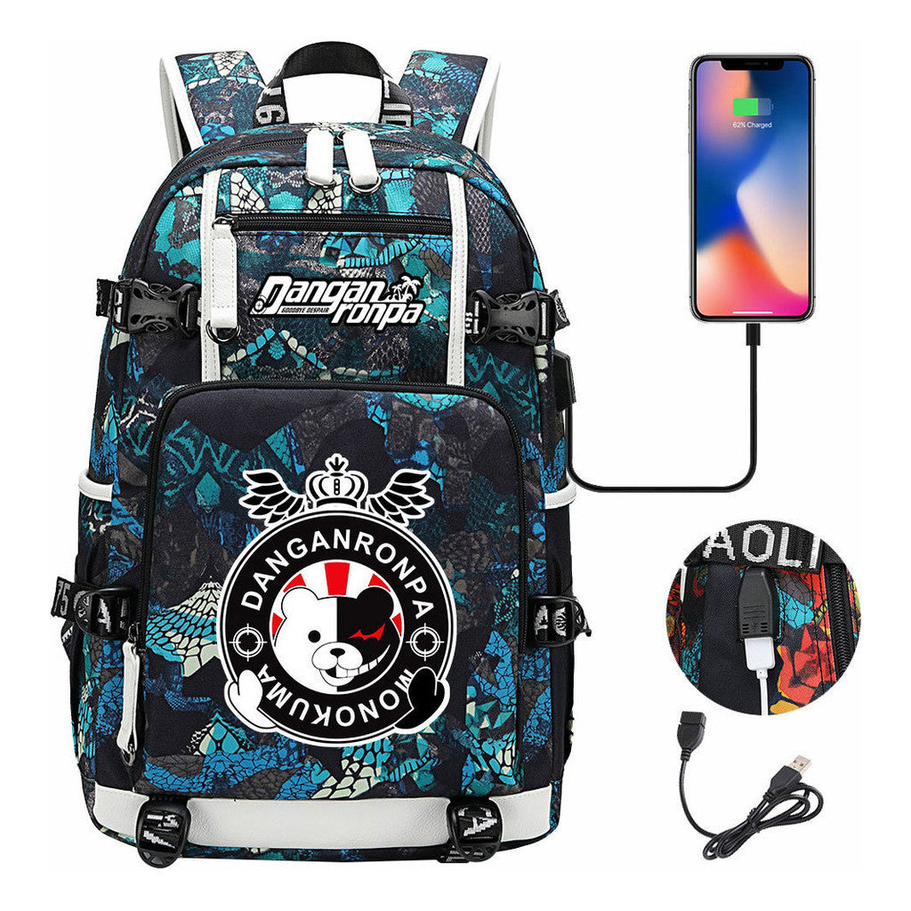 Bullet Theory Breaks Usb Large Capacity Youth Student Backpack Men's And Women's Leisure Travel Backpack