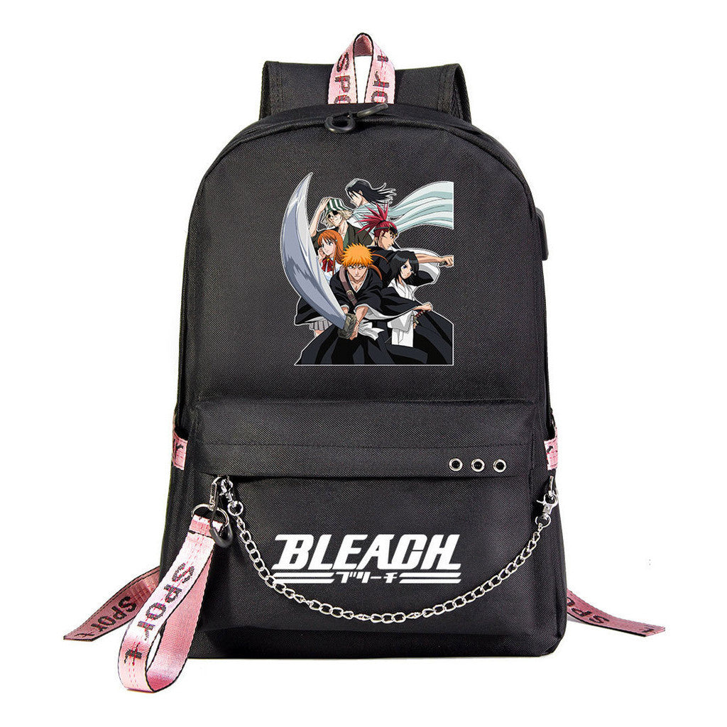 Death Print Usb Youth Student Backpack For Men And Women's Leisure Travel Backpack