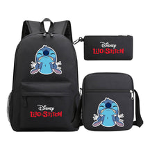 Starry Baby Stitch Printed Youth School Bag Three Piece Set For Men And Women Shoulder Set Backpack