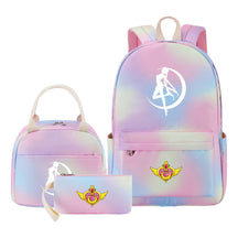 Beautiful Girl Warrior Teenage Girls Backpack Lunch Bag Three Piece Set With Backpack Cover