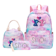 Interstellar Baby Stitch Student Girls School Bag Lunch Bag Three Piece Set Backpack Cover