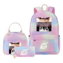 Naruto Youth Student School Bag Lunch Bag Three Piece Set Backpack Set