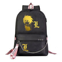 Golden Death Note Usb Youth Student Backpack For Boys And Girls Leisure Travel Backpack