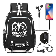 Strange Story Printed Usb Teenage Student Backpacks Men's And Women's Leisure Travel Backpack