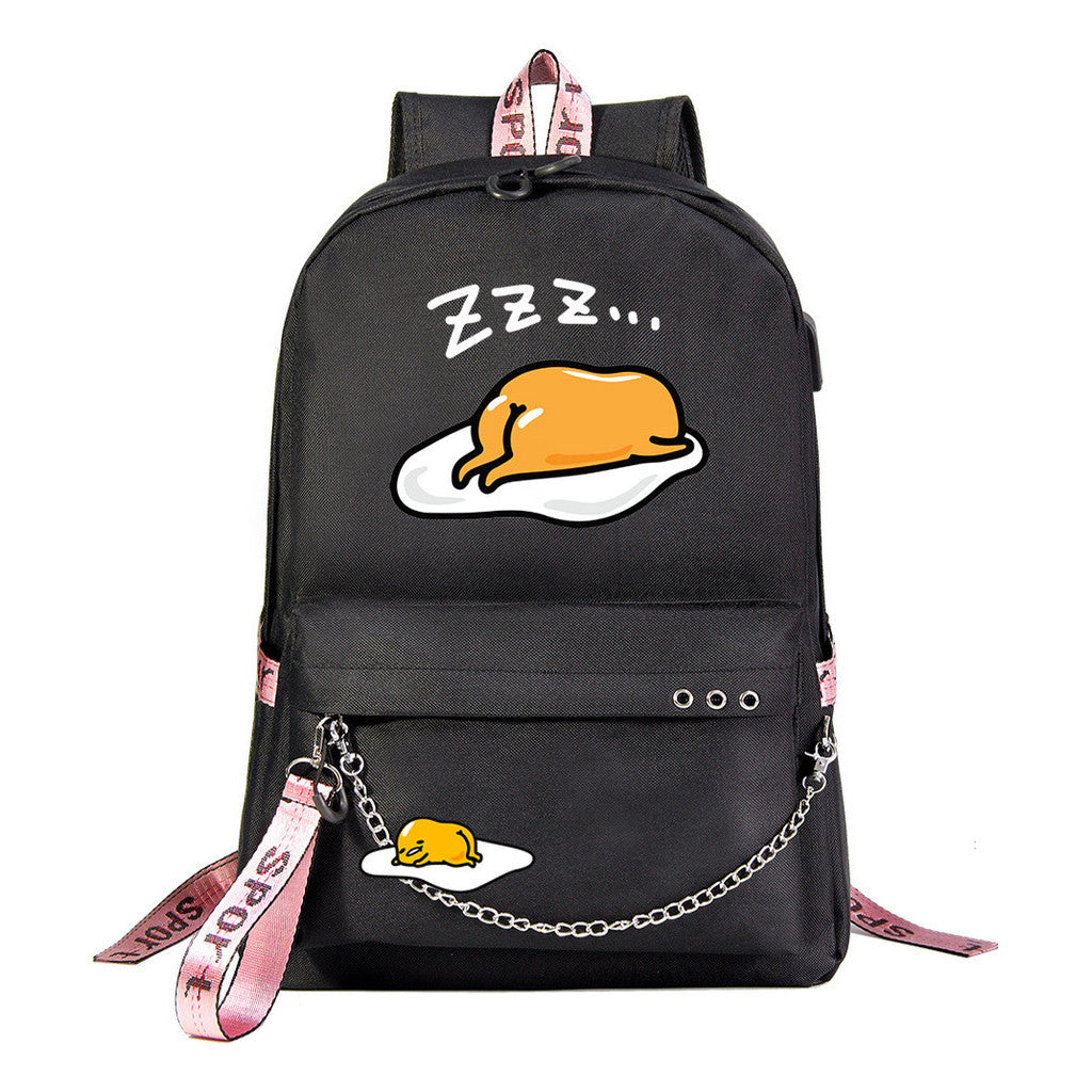 Lazy Egg Usb Youth Student Backpack For Men And Women's Leisure Travel Backpack