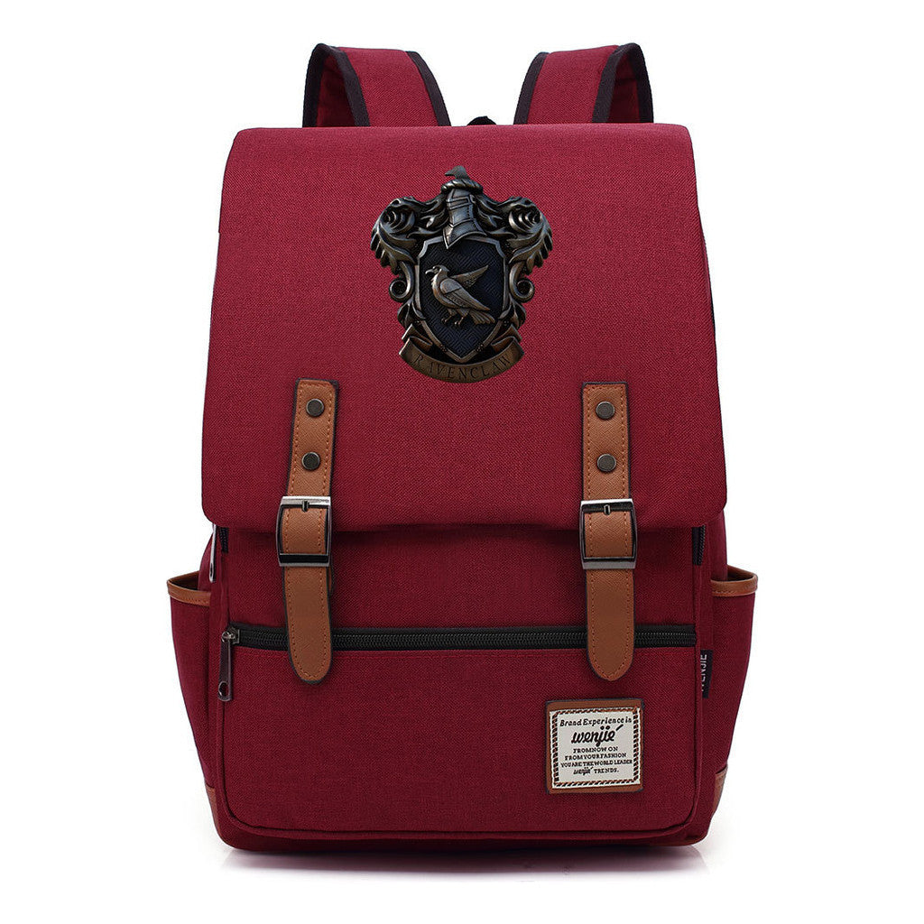 School Of Witchcraft And Wizardry Printed Youth Student School Bag Casual Belt Buckle Classic Backpack