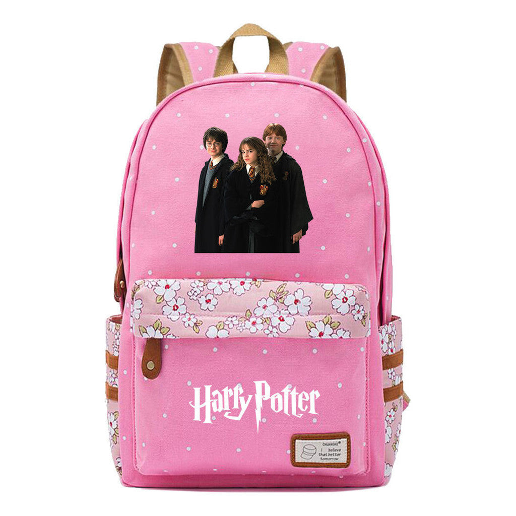School Of Witchcraft And Wizardry Youth Student School Bag Fragmented Canvas Girl Backpack