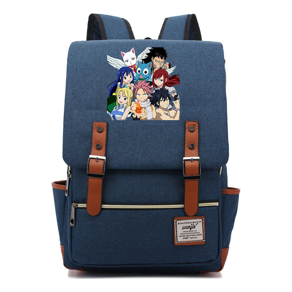 Printed Teenage Student Backpack For Men And Women With Casual Belt Buckle Classic Backpack 38*27*12.5cm