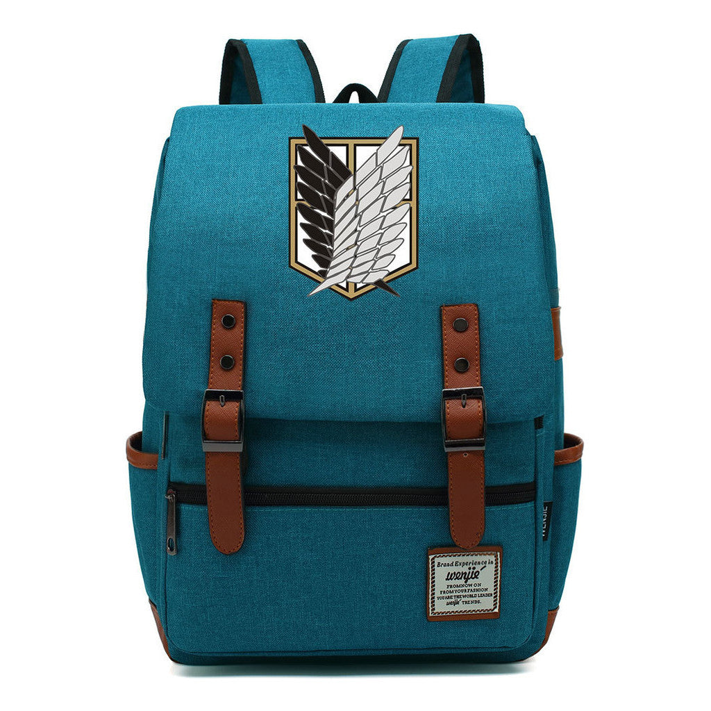 The Giant Of Manga Attack Printed Teenage Student Backpack For Men And Women With Casual Belt Buckle Classic Backpack 38*27*12.5cm