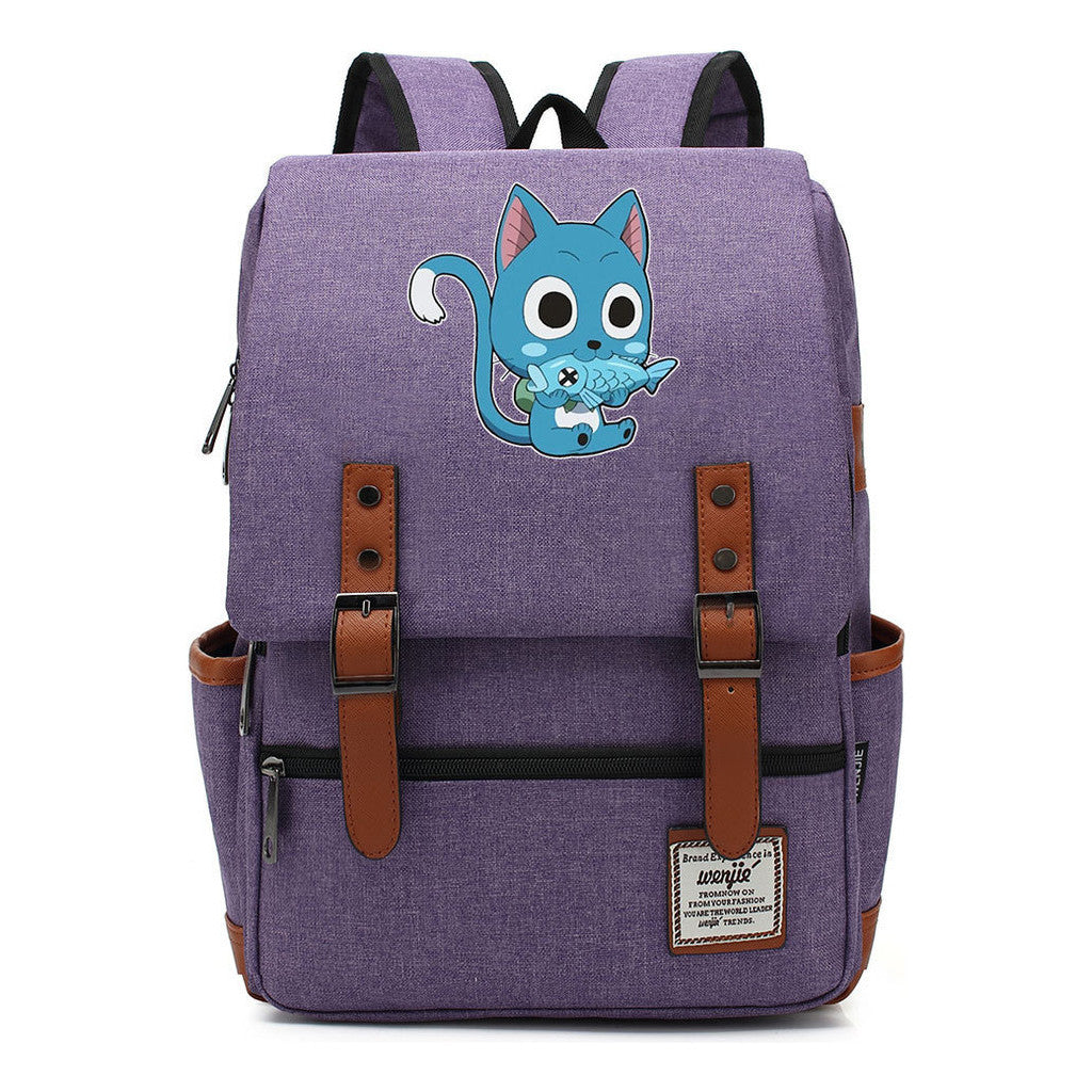 Printed Schoolbag Leisure Belt Buckle Classic Backpack Young Students