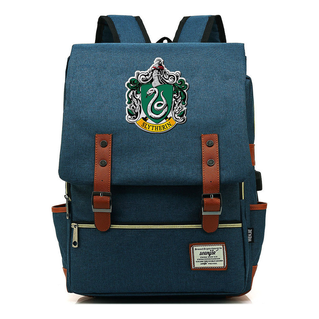 School Of Magic Schoolbag Usb Leisure Belt Buckle Backpack Men And Women