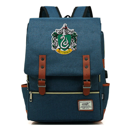 School Of Magic Schoolbag Usb Leisure Belt Buckle Backpack Men And Women