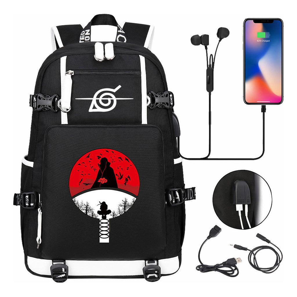 Naruto Print Usb Youth Student Backpack Casual High-capacity Travel Backpack