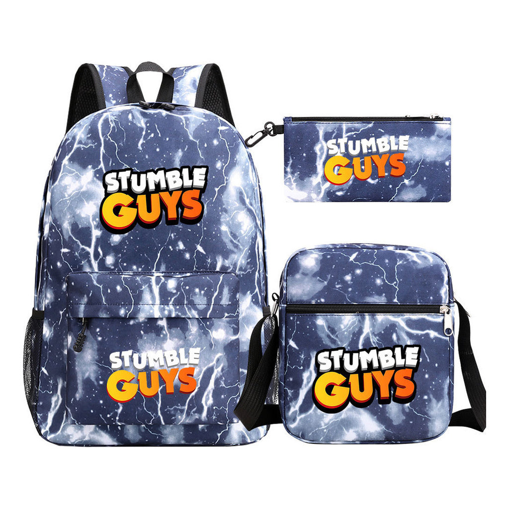 Three piece printed student backpack set for boys and girls, backpack set