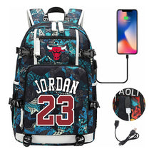Sports Basketball Star Printed Usb Youth Student Backpack For Men And Women's Leisure Travel Backpack