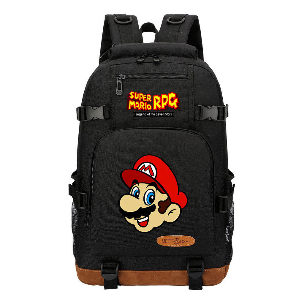 Super Mario Printed Teenage Student Backpack Leisure Travel Backpack
