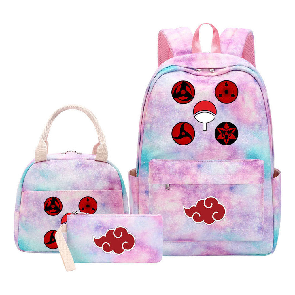 Naruto Teenage Girls School Bag Lunch Bag Three Piece Backpack Set
