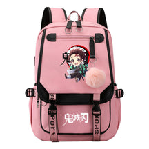 Cartoon Fashion Usb Student Backpack With Casual Woven Strap Flip Back Backpack