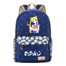 Anime Peripheral Beautiful Girl Warrior Student Backpack, Floral Casual Backpack