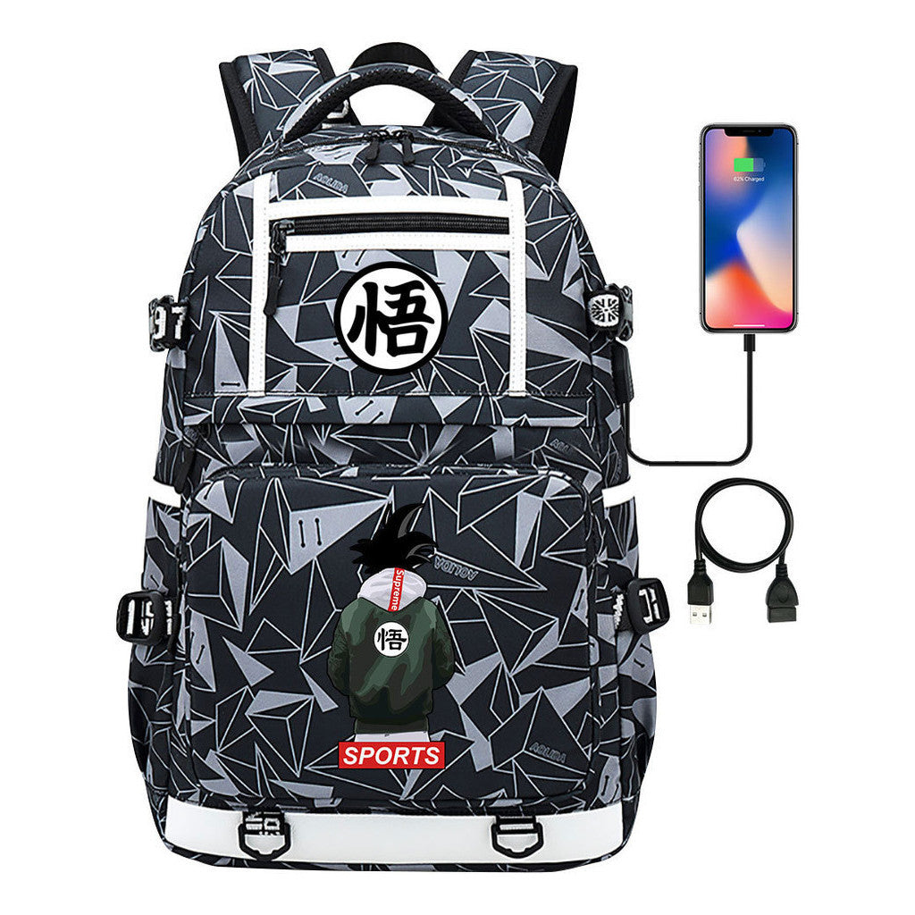 Manga Dragon Ball Usb Youth Student Backpack For Men And Women, Backpack For Leisure Travel