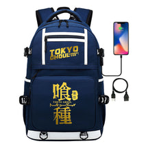Golden Anime Tokyo Ghoul Print Usb Youth Student Backpack For Men And Women Leisure Travel Backpack