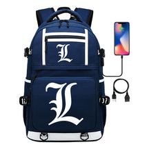 Cartoon Comics Death Note Printed Usb Youth Student Backpack Men's And Women's Leisure Travel Backpack